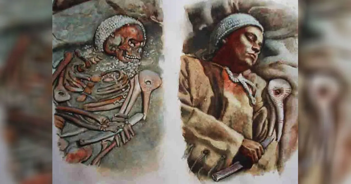 Artist's reconstruction of the Young Prince found in Arene Candide cave, Liguria, Italy.