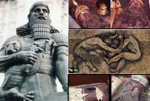 ¡Los gigantes Anunnaki sosteniendo un león adulto! – Explora