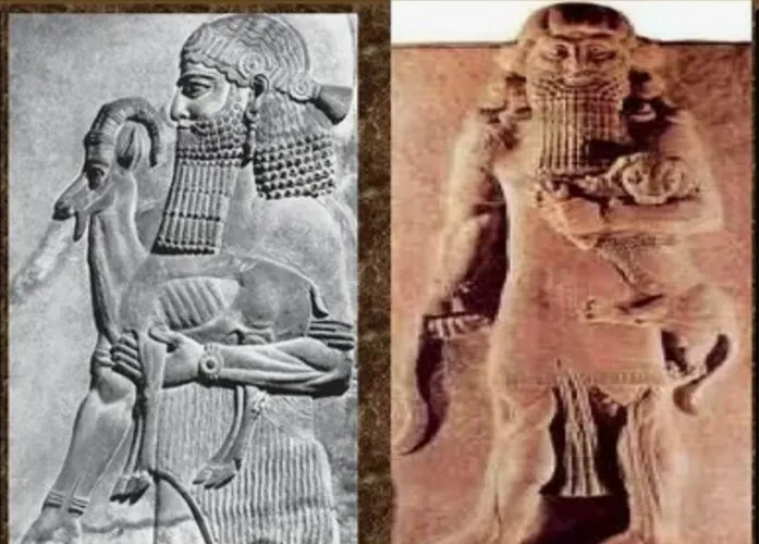 ¡Los gigantes Anunnaki sosteniendo un león adulto! – Explora