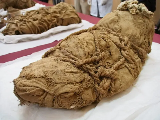 Los arqueólogos creen haber resuelto el misterio de por qué esta momia “petrificada” de 1.000 años de antigüedad se cubre el rostro