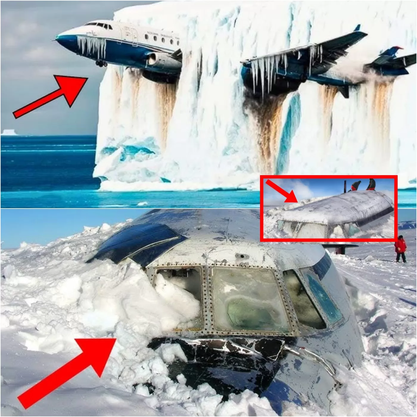 SHOCKING DISCOVERY! Researchers find long-lost planes on icebergs: After observing movement, they turned pale! - Luxury Blog