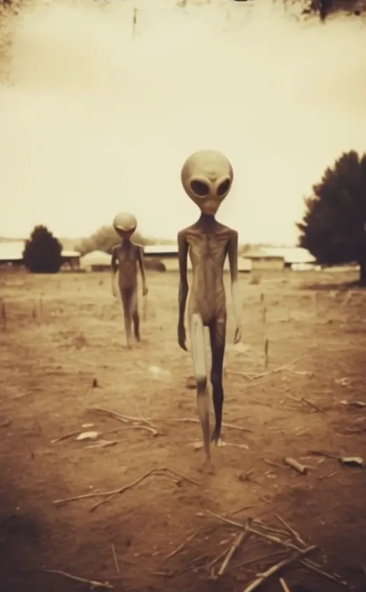 Was taken aback, leaving spectators perplexed, when images of a family taken with aliens 1,000 years ago were made public.