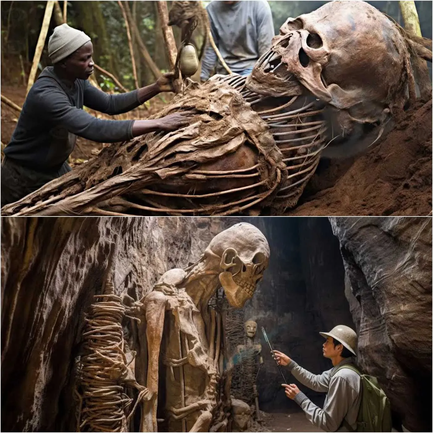 Archaeologists have unexpectedly revealed clues about a giant skeleton found just below the Grand Canyon, believed to be a thousand years old and an ancient wonder!