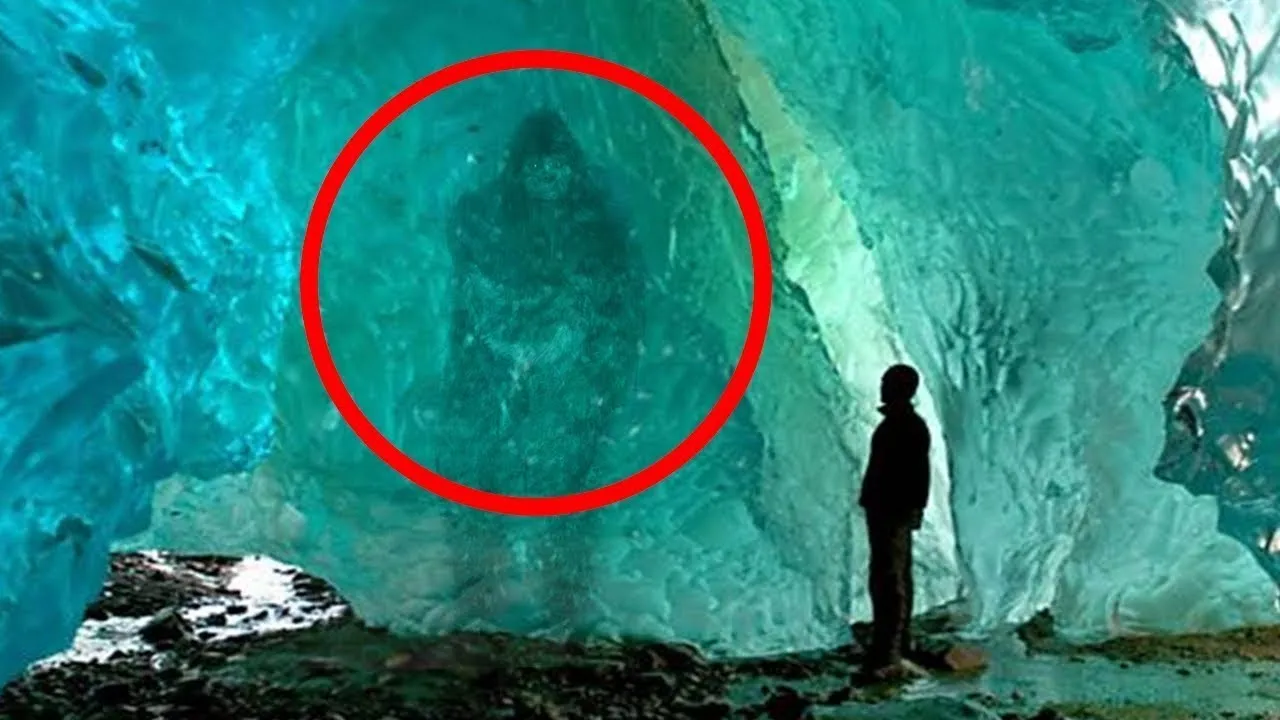 Amazing discovery: real giant found inside Antarctic ice wall, authentic evidence.