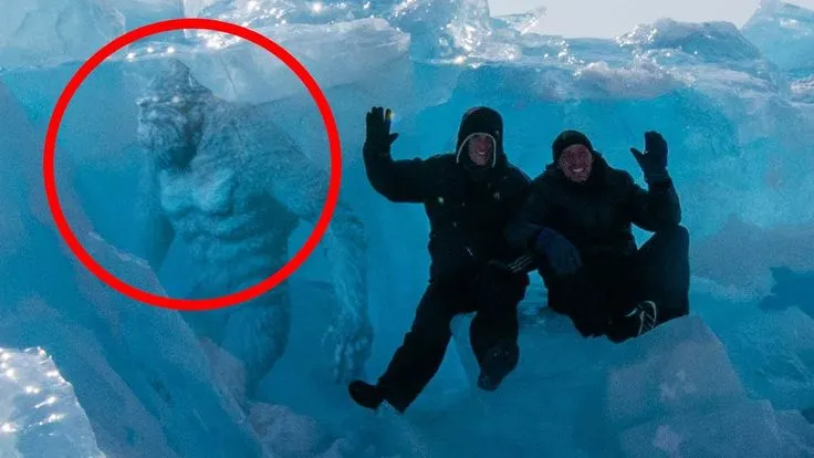 Amazing discovery: real giant found inside Antarctic ice wall, authentic evidence.