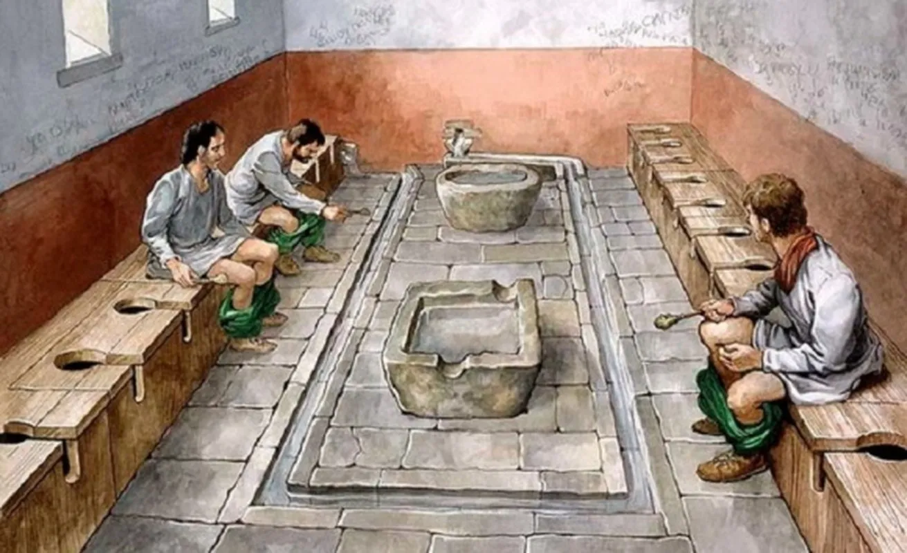 Historia de las letrinas públicas en la antigua Roma