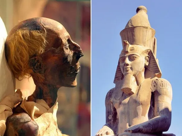 Ramses II (1303 BC-1213 BC) was the last great pharaoh of Egypt. He lived to be 90 years old, had 152 descendants, was red-haired and was 190 cm tall in life.