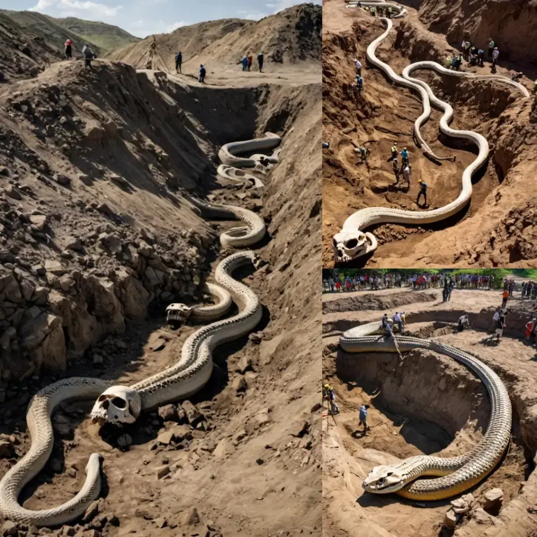 Breaking News: Colossal Snake Skeleton Unearthed in the Loire River, France – An Astonishing Archaeological Revelation!