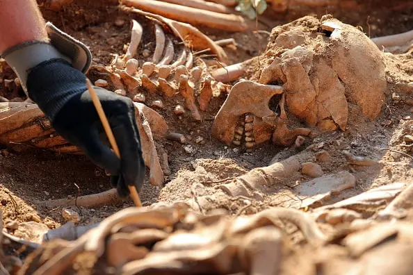 A poignant burial site has been discovered in Denmark, revealing the intimate bond between mother and child dating back 6,000 years.