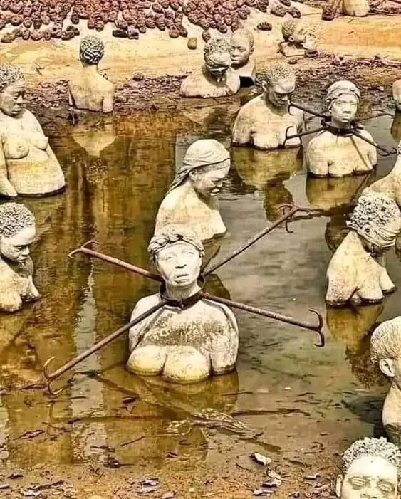 A grim fate for women in the Empire 100,000 years ago: chained by the neck and buried alive underground.