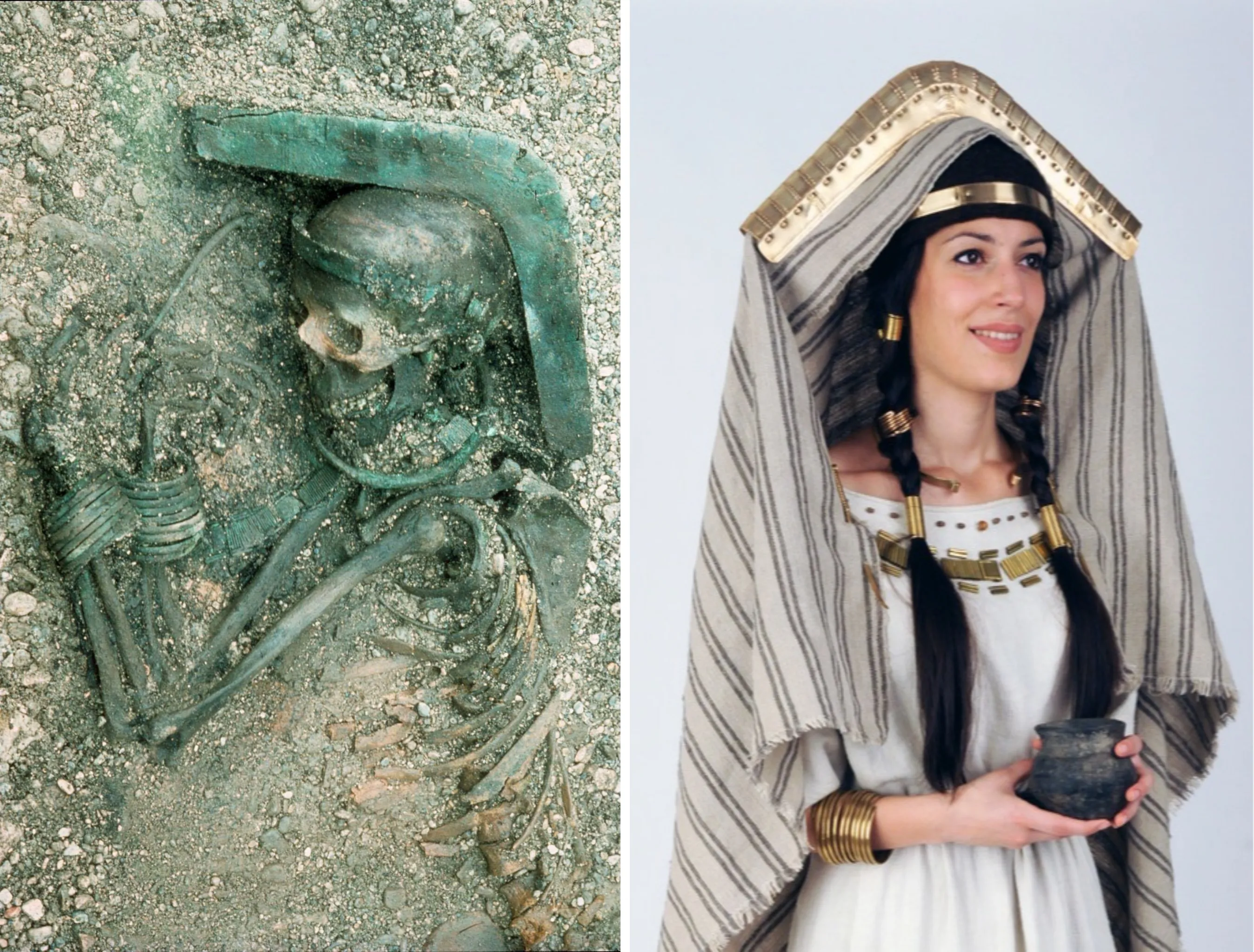 Breaking News: 4,000-year-old woman with intricate bronze ornaments and unique headdress discovered.