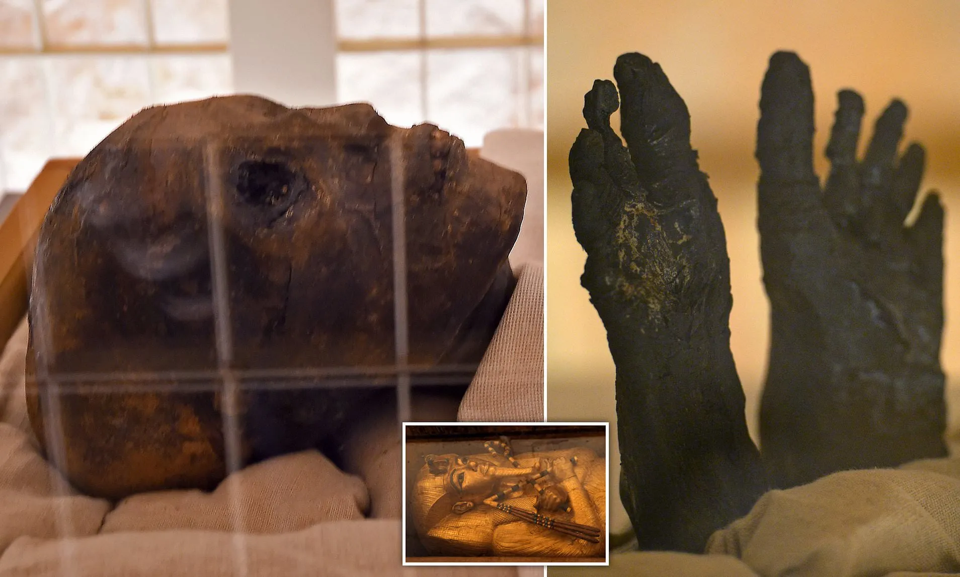 King Tutankhamun's head removed to remove his precious death mask: unraveling the intricate process of ancient embalming.