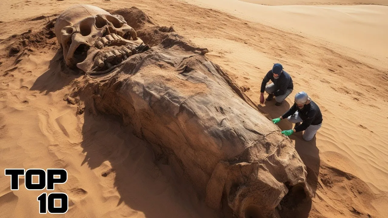 Breaking News: Terrifying discovery while excavating giant skeletons in the Sahara Desert! Archaeologists are obsessed because they are huge.